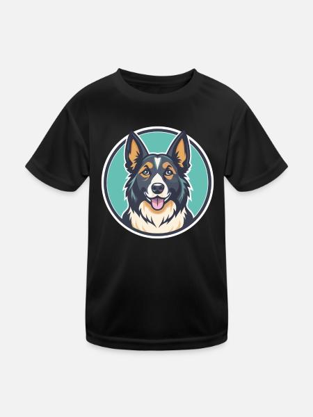 Karpaten Schäferhund Hunderasse Lustige Karikatur Kawaii - Kinder Funktions-T-Shirt - Schwarz - Vorne