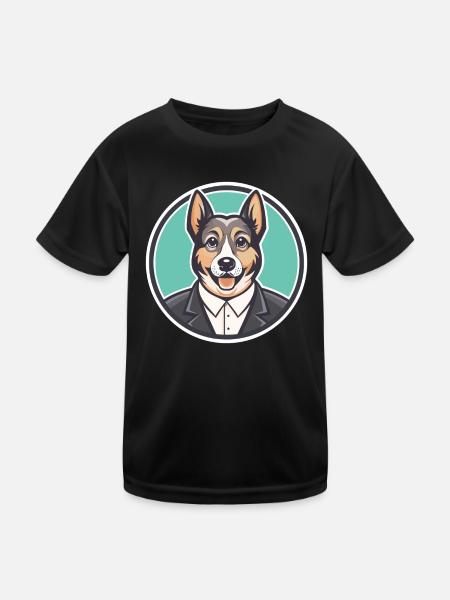 Castro Laboreiro Hunderasse Cartoon Kawaii Clipart - Kinder Funktions-T-Shirt - Schwarz - Vorne