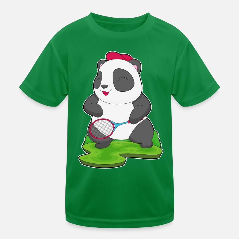Panda Tennis Racket Kids Functional T-Shirt