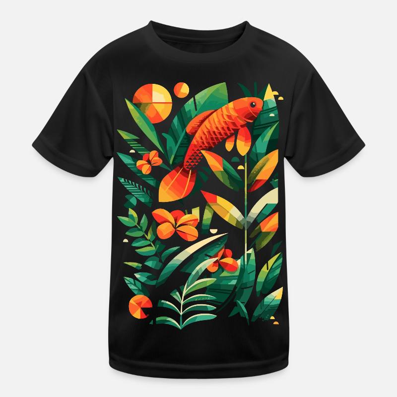 Fischerei Grafik Kinder Funktions-T-Shirt