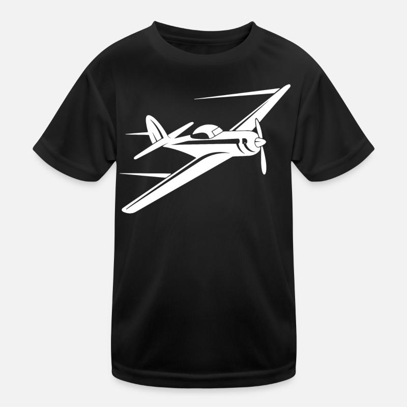 Propeller Plane Sketch Kids Functional T-Shirt