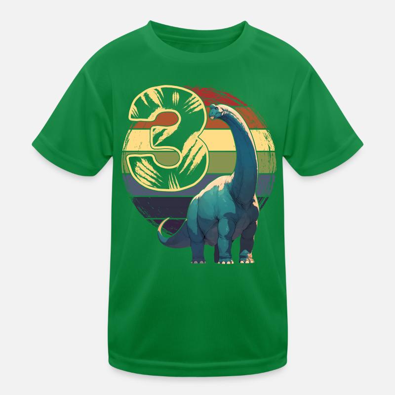 Brachiosaurus 3 Years 3rd Birthday Gift Kids Functional T-Shirt
