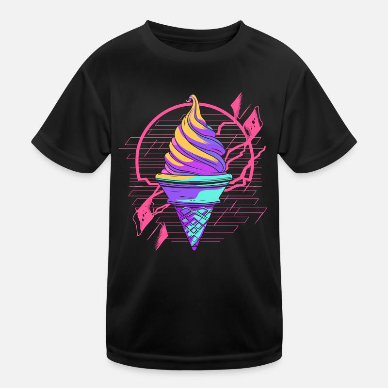 Cornet de crème glacée Synthwave T-shirt sport Enfant