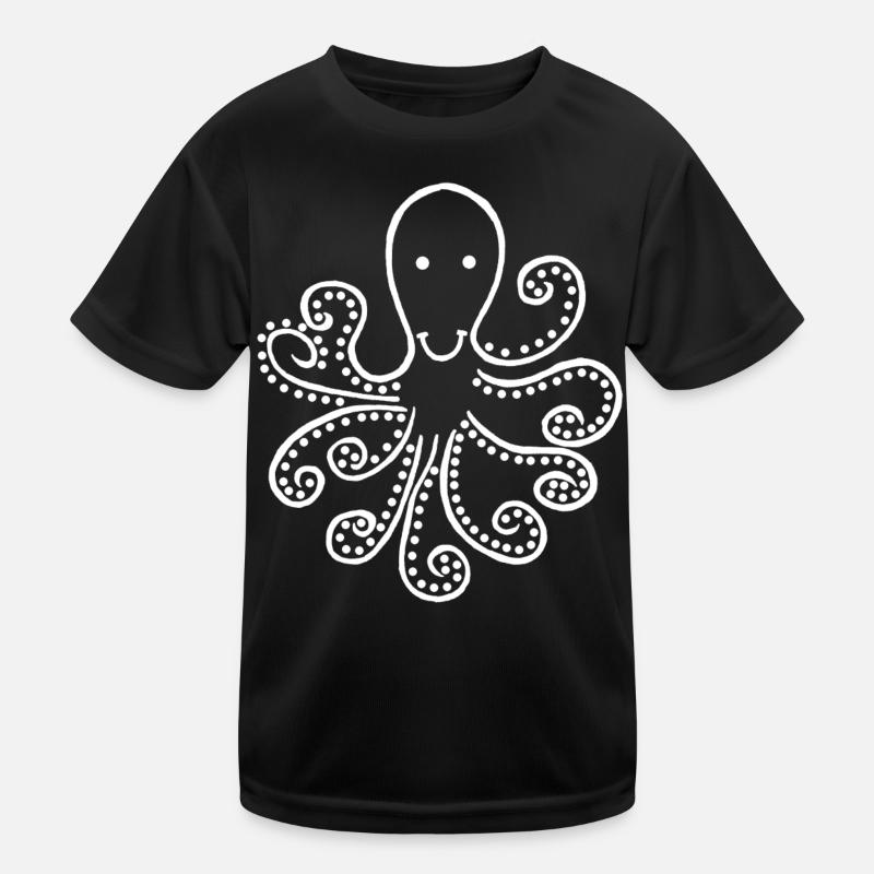 Strange white octopus Kids Functional T-Shirt