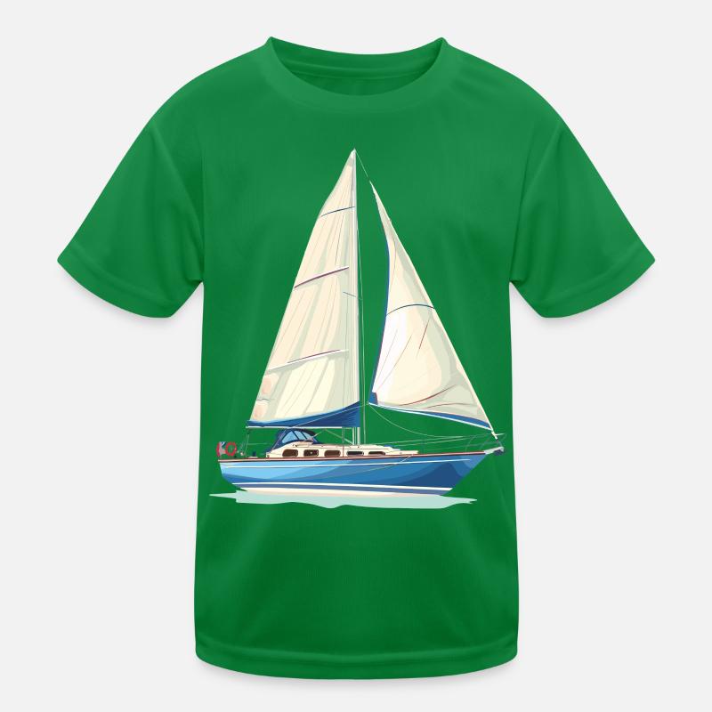 Sailboat Graphics Kids Functional T-Shirt