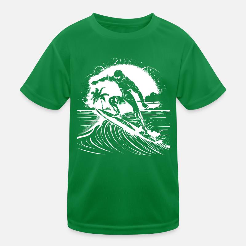 Surfer Grafik Kinder Funktions-T-Shirt