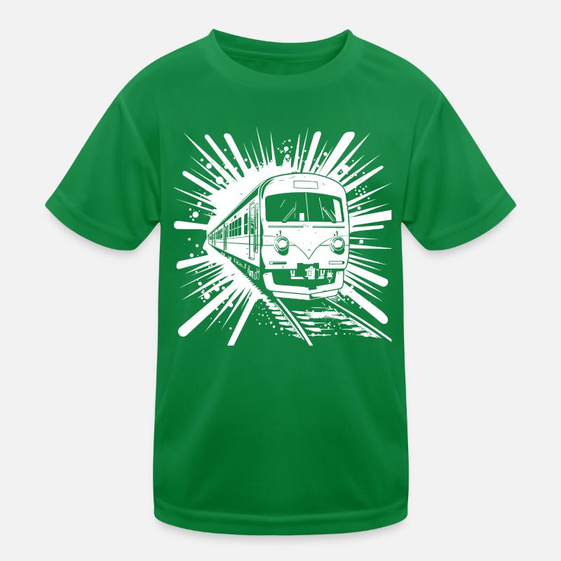 Eisenbahn Comic Look Kinder Funktions-T-Shirt