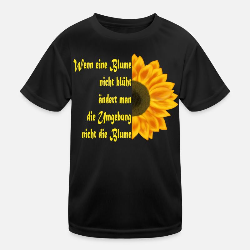 Sonnenblume trifft Textkunst Kinder Funktions-T-Shirt