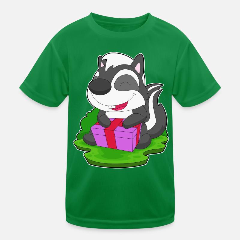 Skunk Christmas Package Kids Functional T-Shirt