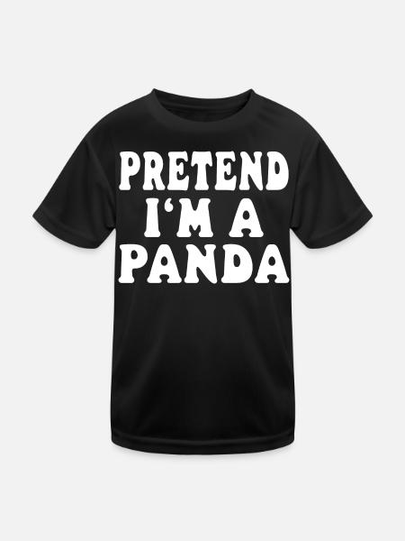 Pretend I'm a Panda - Funny Halloween Costume - Kids Functional T-Shirt - black - Front