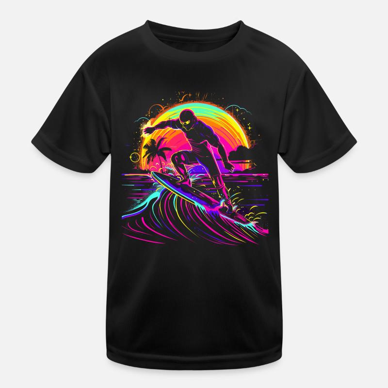 Surfer Vaporwave Kinder Funktions-T-Shirt