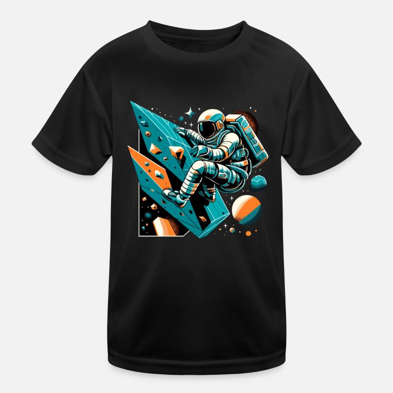 Bouldern Astronaut Geschenk Kinder Funktions-T-Shirt