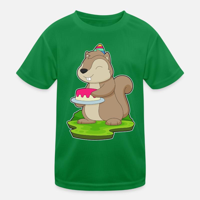 Squirrel Birthday Cake Kids Functional T-Shirt