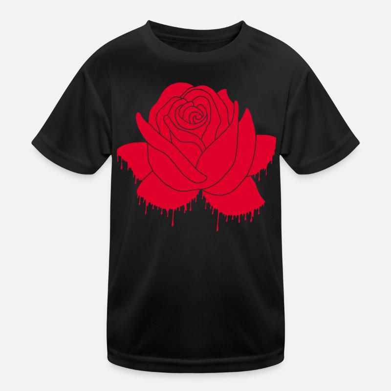 Graffiti einer roten Rose Kinder Funktions-T-Shirt