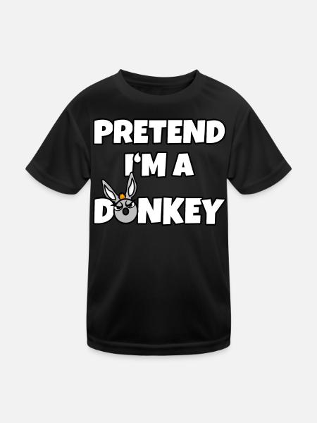 Pretend I'm a Donkey – Simple Donkey Costume - Kids Functional T-Shirt - black - Front
