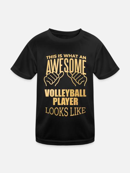 Volleyball Volleyball Volleyball - Kids Functional T-Shirt - black - Front