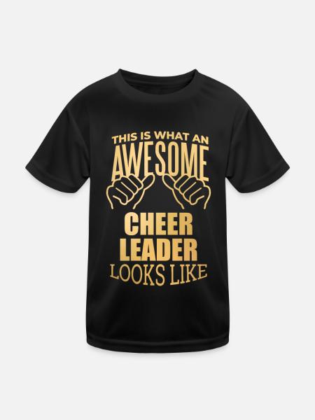 Cheerleader Cheerleader Cheerleader - Kinder Funktions-T-Shirt - Schwarz - Vorne