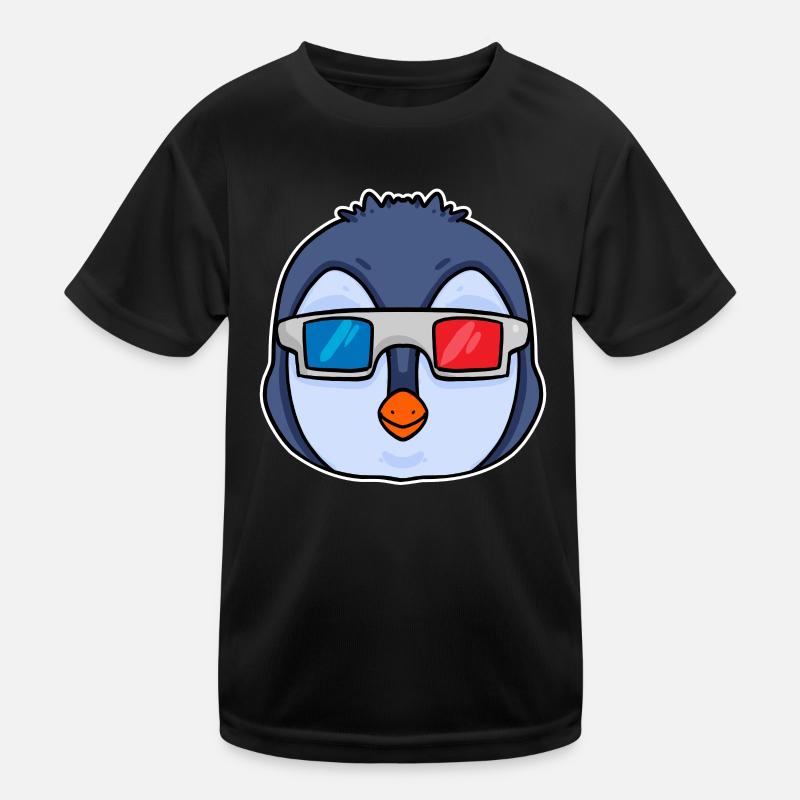 Penguin 3D Glasses Cinema Kids Functional T-Shirt
