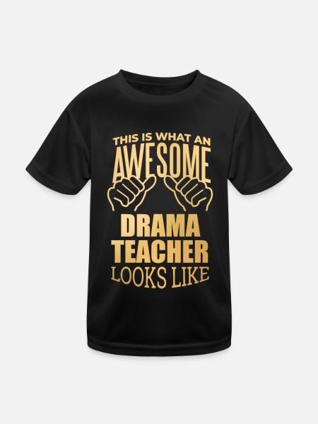 Drama Drama Drama - Kinder Funktions-T-Shirt - Schwarz - Vorne