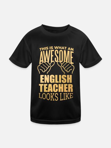 English English English - Kids Functional T-Shirt - black - Front