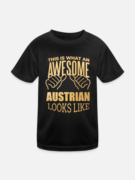 Austria Austria Austria - Kids Functional T-Shirt - black - Front