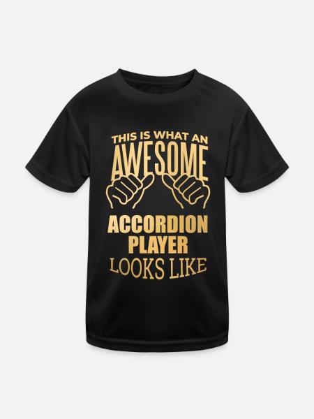 Accordion Accordion Accordion - Kids Functional T-Shirt - black - Front