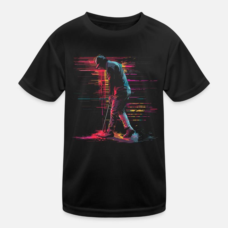 Golfer Retrowave Kinder Funktions-T-Shirt