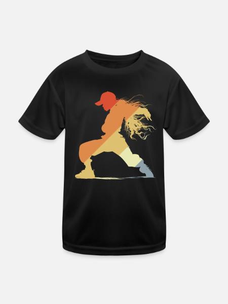Vintage B-Girl - Kinder Funktions-T-Shirt - Schwarz - Vorne