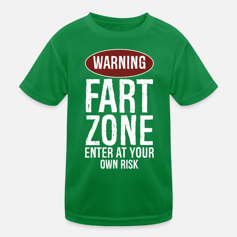 warning fart zone enter at your own risk Kids Functional T-Shirt