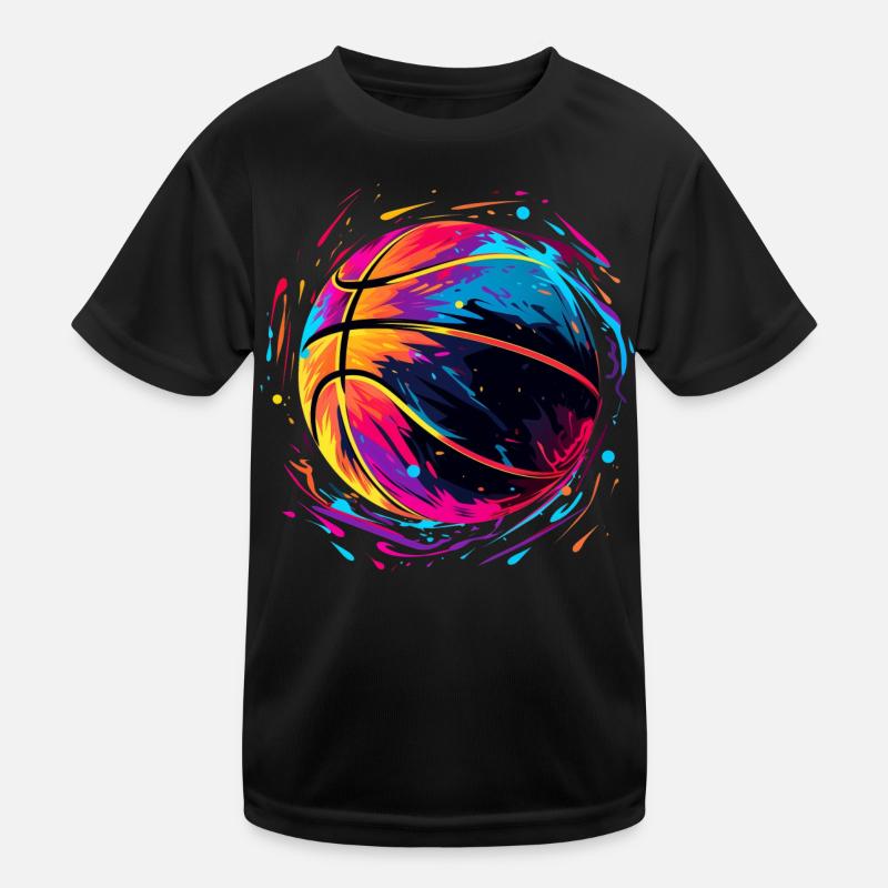 Retro Basketball Vaporwave Kinder Funktions-T-Shirt