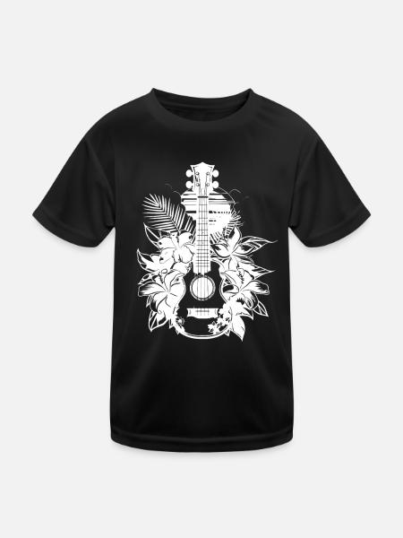 Ukulele-Comic - Kinder Funktions-T-Shirt - Schwarz