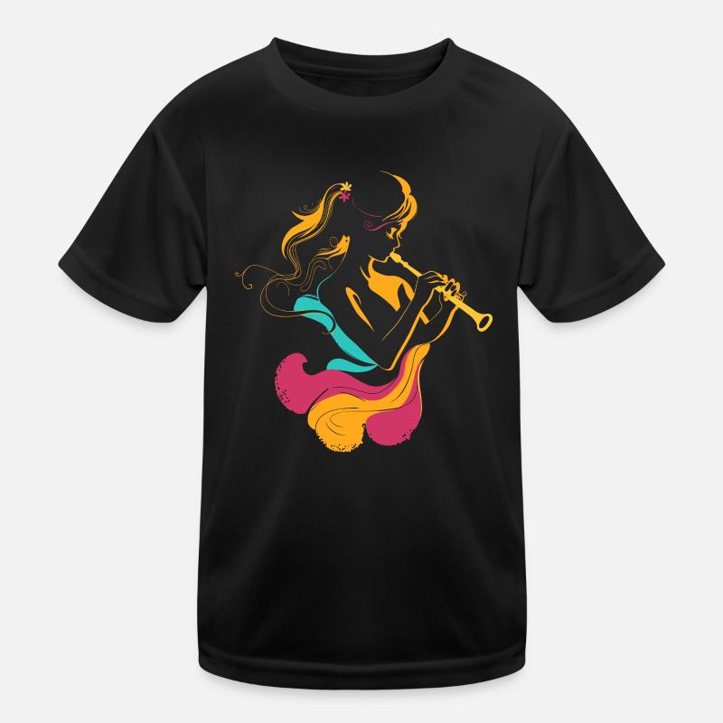 Flötistin Kinder Funktions-T-Shirt