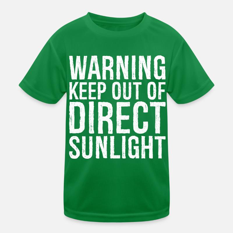 Warnung Vor direkter Sonneneinstrahlung schützen lustig Kinder Funktions-T-Shirt