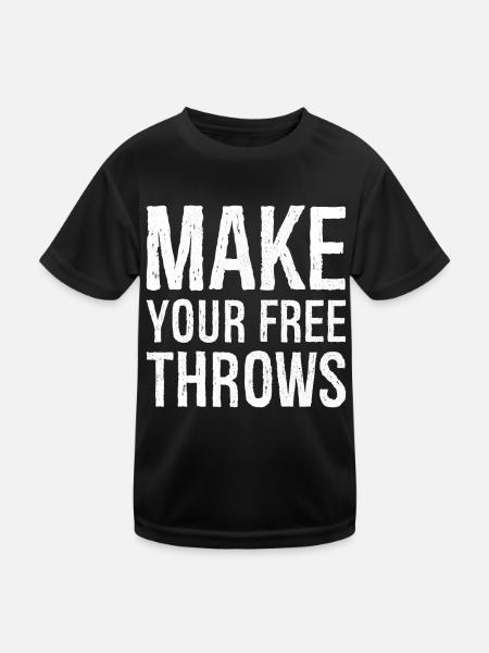 make your free throws - Kids Functional T-Shirt - black - Front