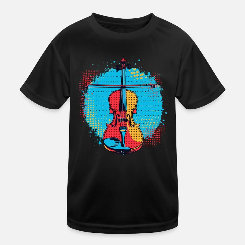 Violin Drawing Kids Functional T-Shirt