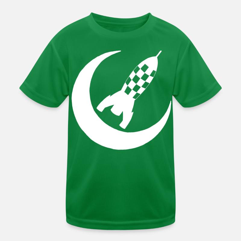 White rocket and half moon Kids Functional T-Shirt