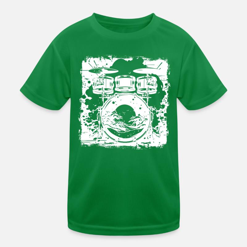 Drum Sketch Kids Functional T-Shirt