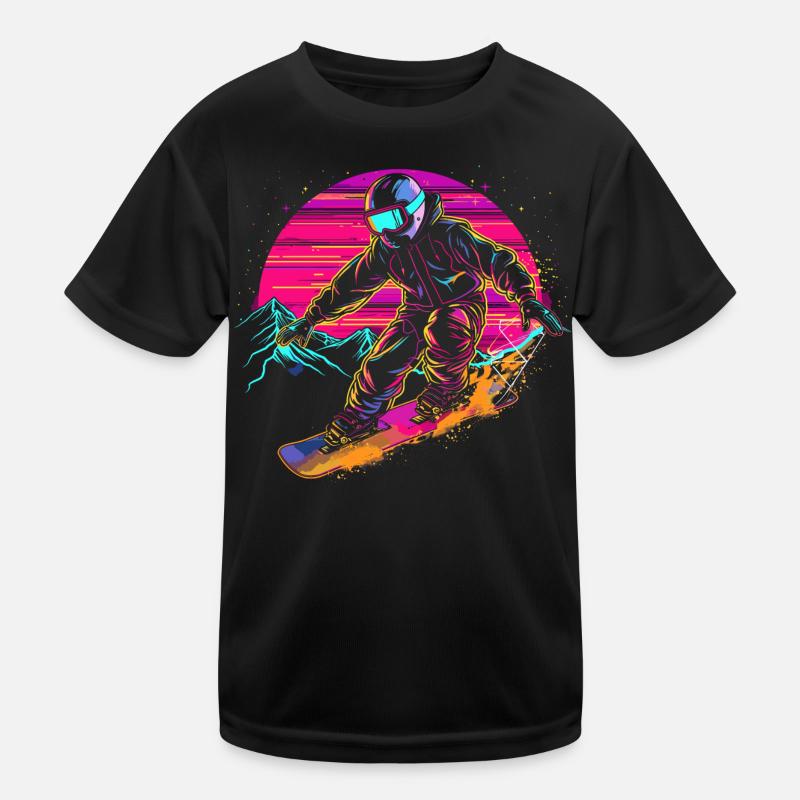 Snowboarder Vaporwave Kids Functional T-Shirt