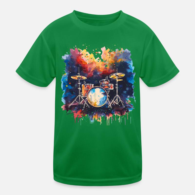 Drums Synthwave Kids Functional T-Shirt