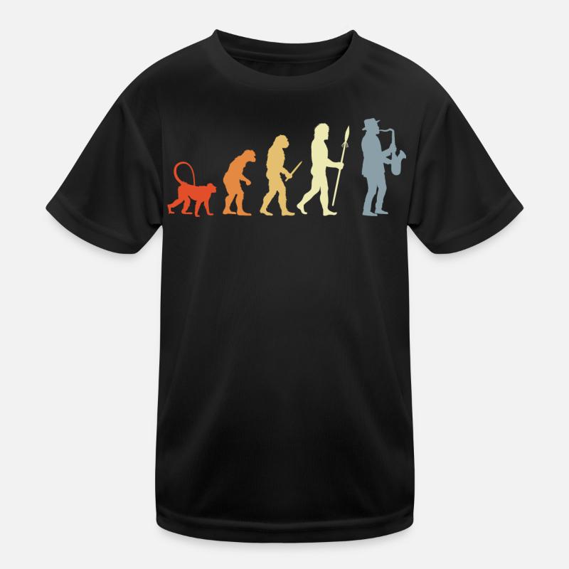 Saxophonist Evolution Kinder Funktions-T-Shirt