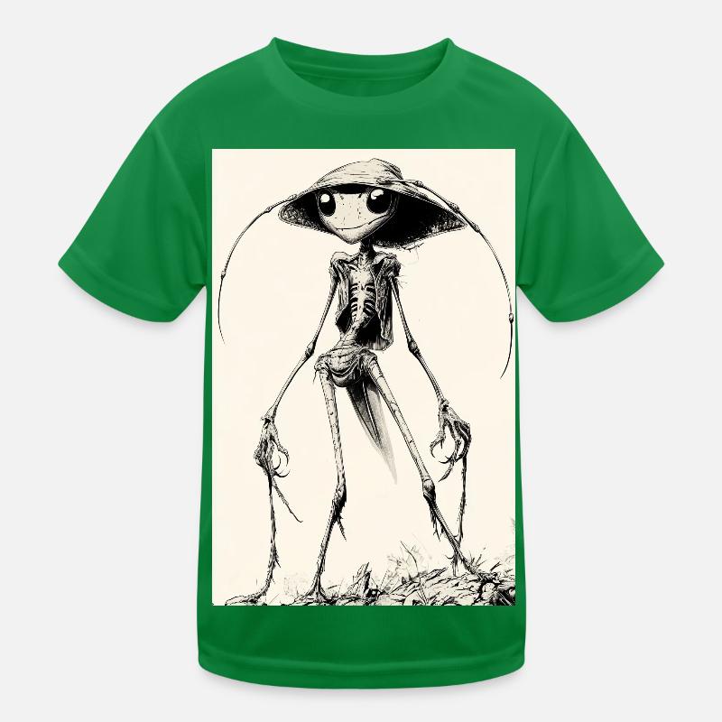 Skelettalien mit Hut – düster charmant Kinder Funktions-T-Shirt