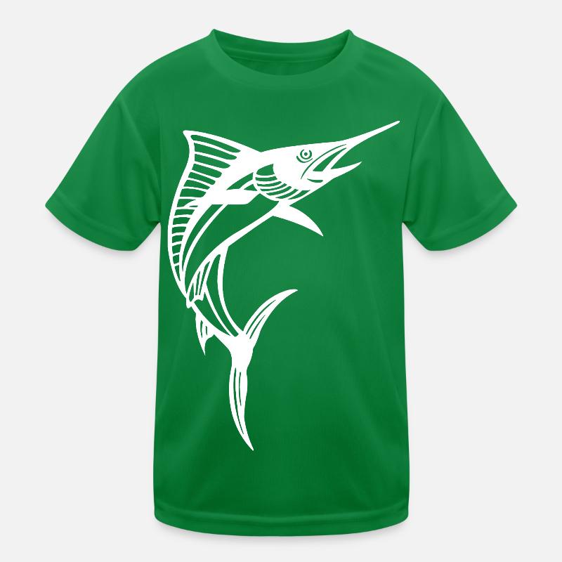 Weißer Schwertfisch Kinder Funktions-T-Shirt