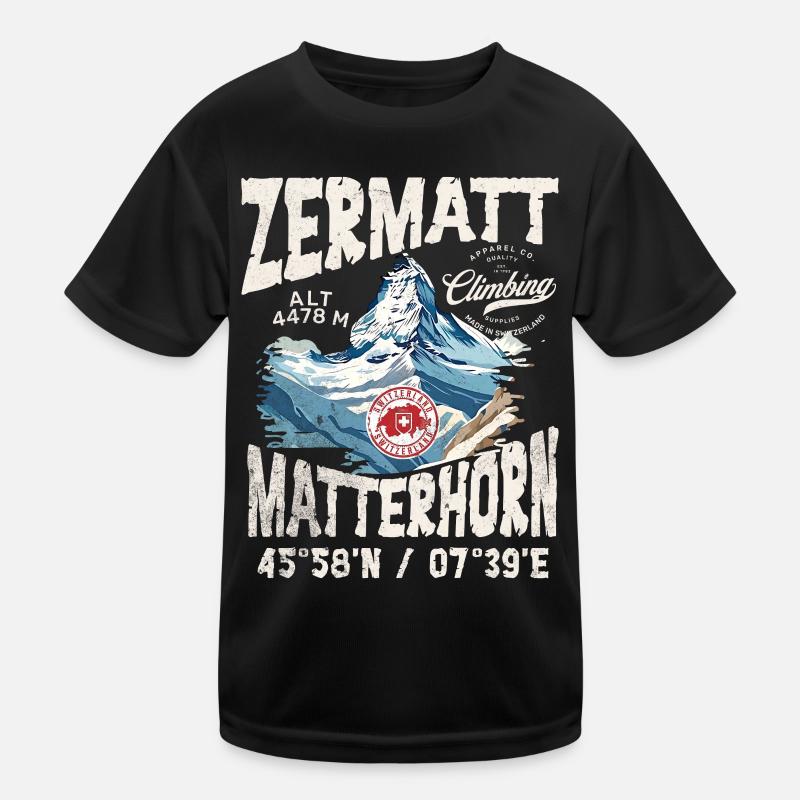 Zermatt rock climbing 3 Kids Functional T-Shirt