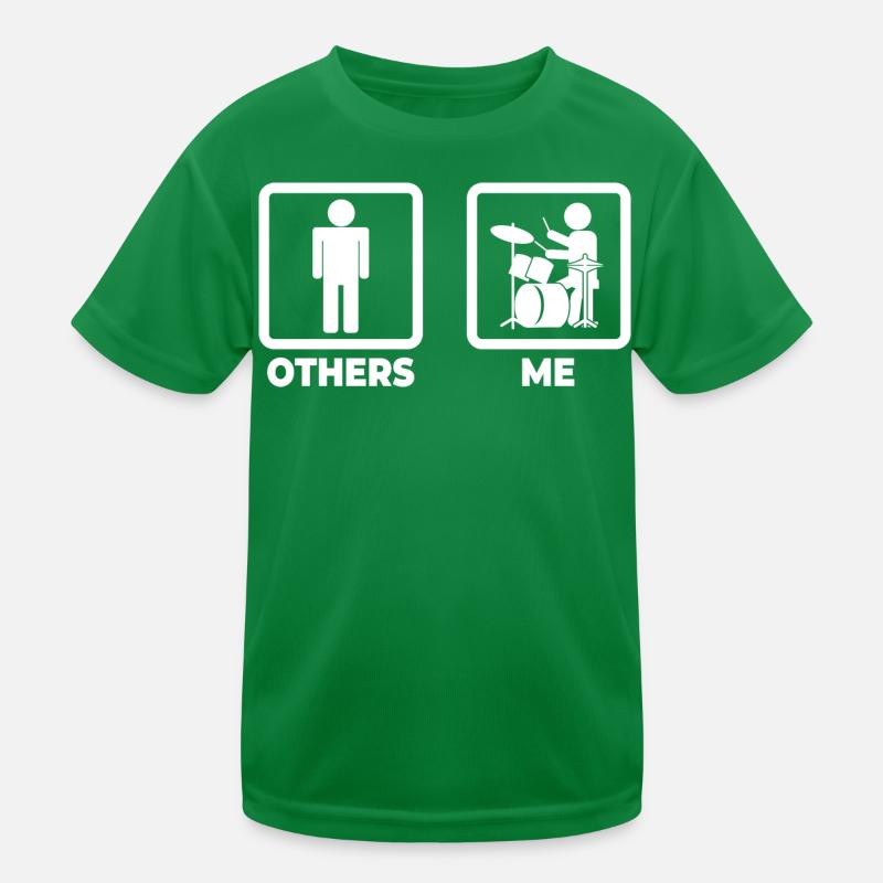 Drummer stick figure Kids Functional T-Shirt