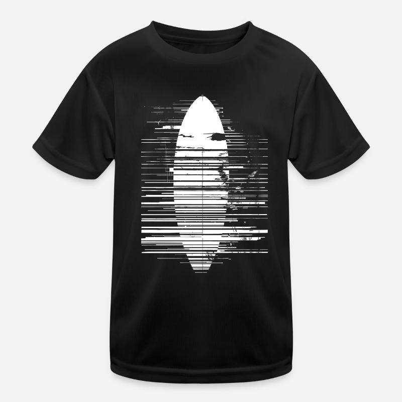Surfboard Sketch - Kids Functional T-Shirt - black