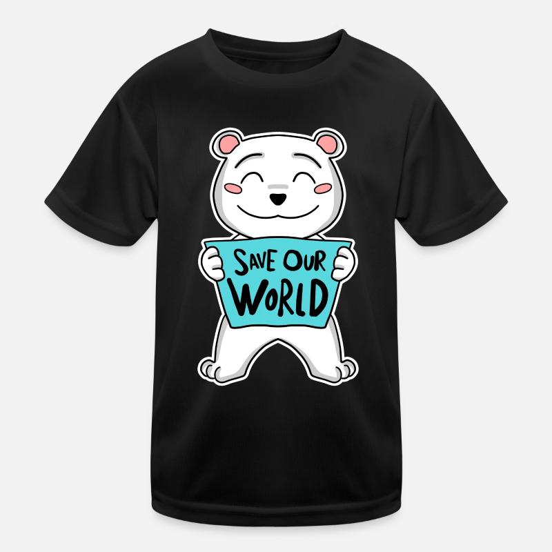 Bär Klima Klimaschutz Schutz Kinder Funktions-T-Shirt
