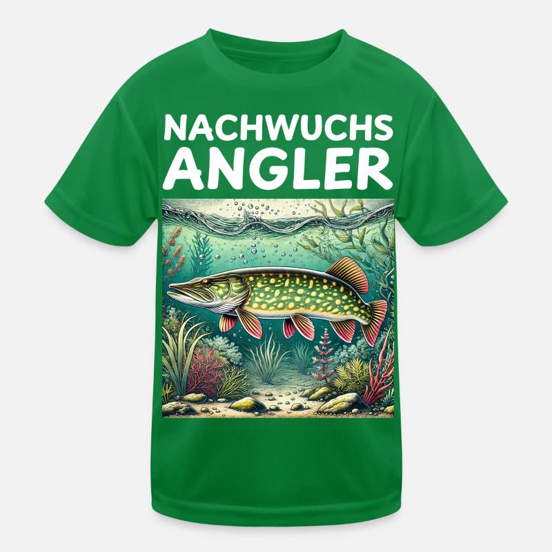 Nachwuchs Angler - Hecht Kinder Funktions-T-Shirt