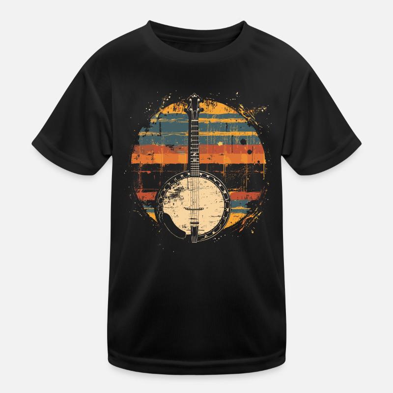 Banjo Synthwave - Kinder Funktions-T-Shirt - Schwarz