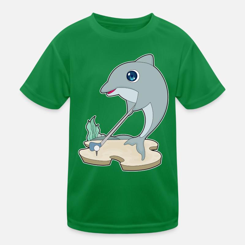 Delfin Golf Golfschläger Kinder Funktions-T-Shirt