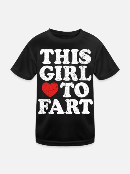 Vintage : Cette fille adore péter Phrases de pets - T-shirt sport Enfant - noir - Devant